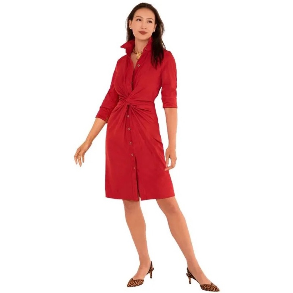 Gretchen Scott Red Twist and Shout Dress Ultra Suede. Purchased new wore once.